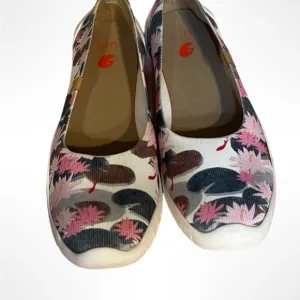 UIN Women's Floral Slip-On Shoes - Pink and Gray