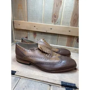 US13 Clarks Penton Formal Dress Shoes Brogues Brown Leather EU47