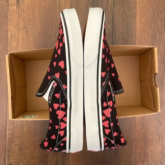 Valentine Special-vans classic slip on valentine hearts women size 6.5/7