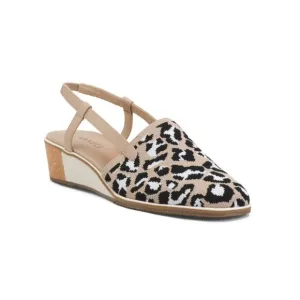 VANELI leopard Greer Stretch Knit Slingback Wedges