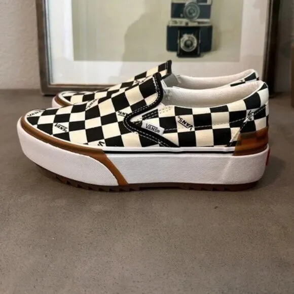 💗💗VANS Era Stacked Checkerboard Slip On Canvas Shoes