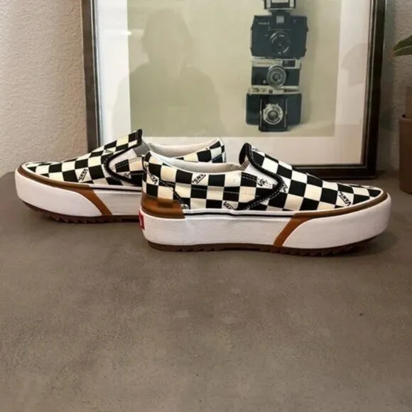 💗💗VANS Era Stacked Checkerboard Slip On Canvas Shoes