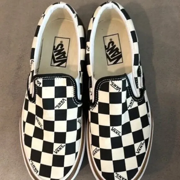 💗💗VANS Era Stacked Checkerboard Slip On Canvas Shoes