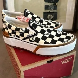 💗💗VANS Era Stacked Checkerboard Slip On Canvas Shoes