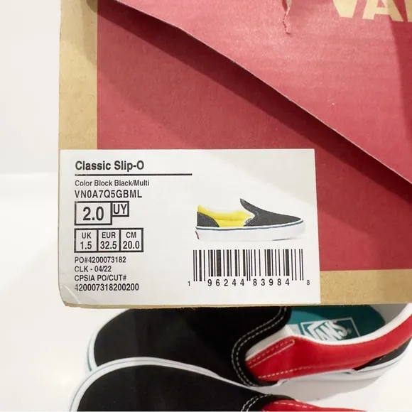 Vans Kids Color Block Classic Slip On Shoes