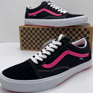 Vans Men's Black and Pink Sneakers Bmx Old SkoolBlack/Neon PinkVN0005UZBFY