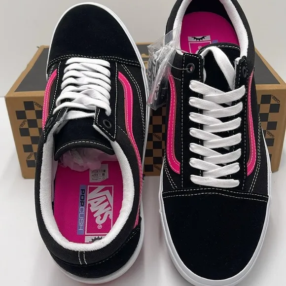 Vans Men's Black and Pink Sneakers Bmx Old SkoolBlack/Neon PinkVN0005UZBFY