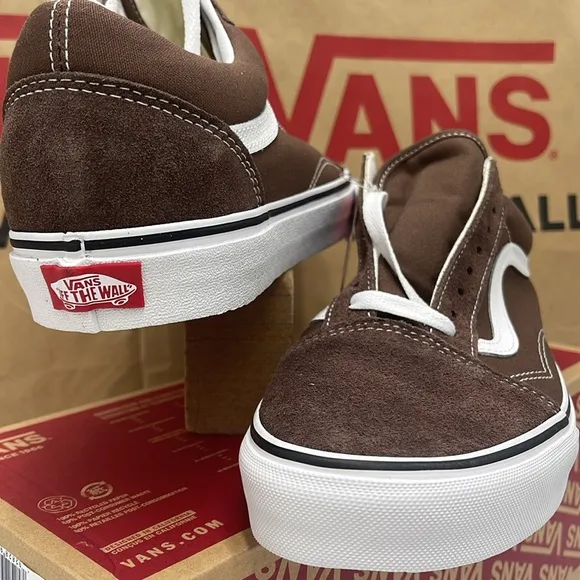 Vans Men's Brown and White Sneakers Old Skoo!Rain Drum/True WhiteVN0A5KRF8EE