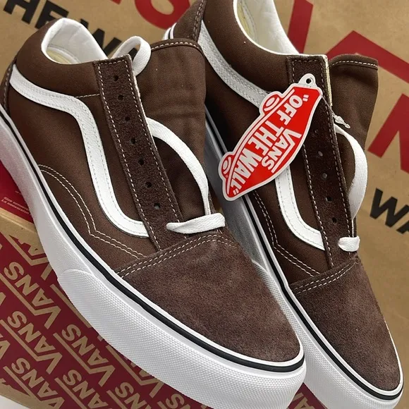 Vans Men's Brown and White Sneakers Old Skoo!Rain Drum/True WhiteVN0A5KRF8EE