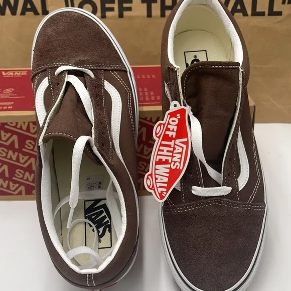 Vans Men's Brown and White Sneakers Old Skoo!Rain Drum/True WhiteVN0A5KRF8EE