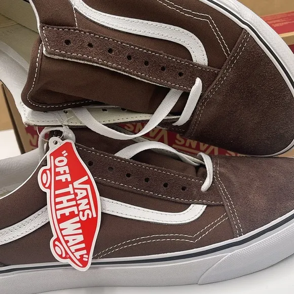 Vans Men's Brown and White Sneakers Old Skoo!Rain Drum/True WhiteVN0A5KRF8EE