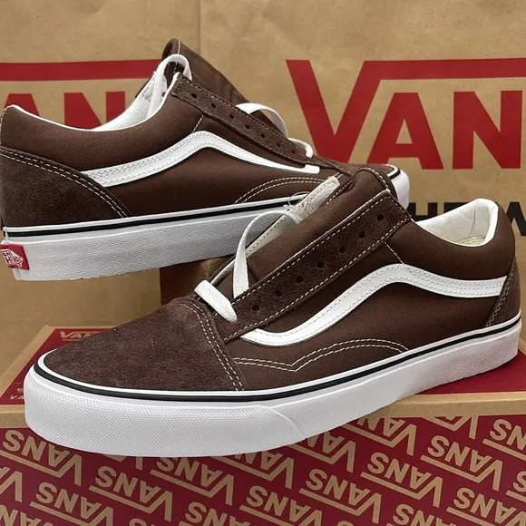 Vans Men's Brown and White Sneakers Old Skoo!Rain Drum/True WhiteVN0A5KRF8EE