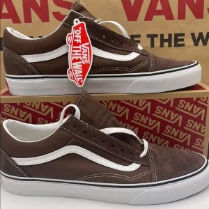 Vans Men's Brown and White Sneakers Old Skoo!Rain Drum/True WhiteVN0A5KRF8EE