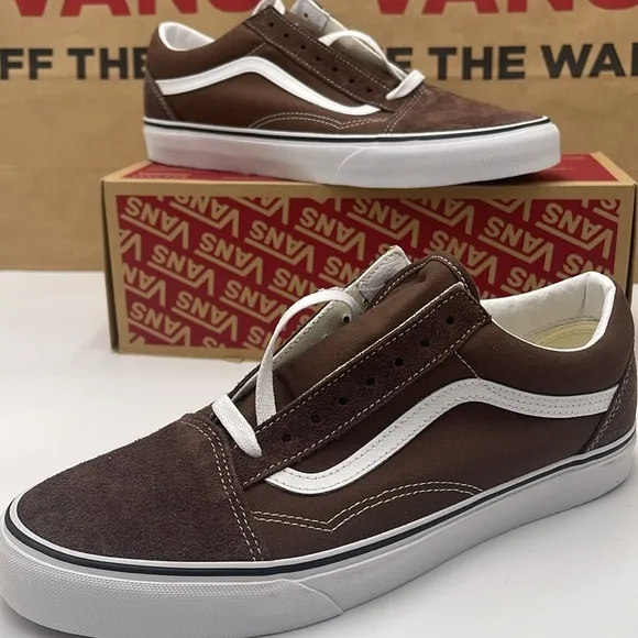 Vans Men's Brown and White Sneakers Old Skoo!Rain Drum/True WhiteVN0A5KRF8EE