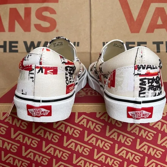 Vans Men’s Classic Slip On Packing Tape Blackdbl/Classic True White sneakers