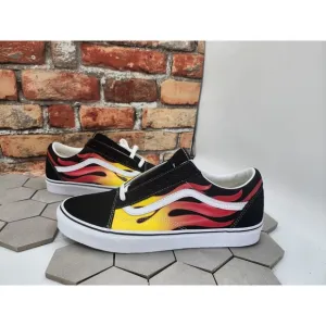 VANS Old Skool Flame Sneakers Low Top Suede Canvas Men's Size 10.5 VN0A38G1PHN