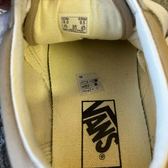 Vans  Old Skool Suede Canvas Shoes Mens 8 Womens 9.5 Brown Khaki Sneakers Gum