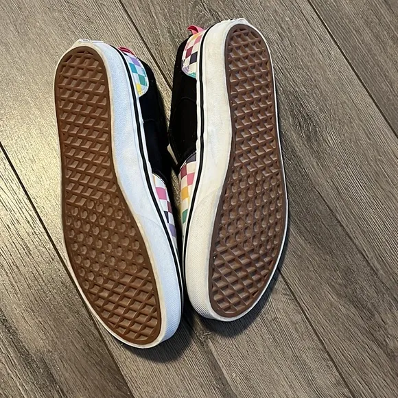 Vans Shoes Checkered Rainbow Slip On Shoes Size 6