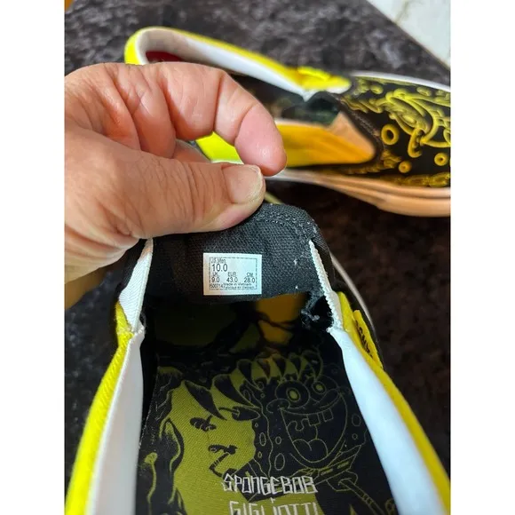 Vans Slip on Spongebob Cartoon Mens Size 10 Shoes