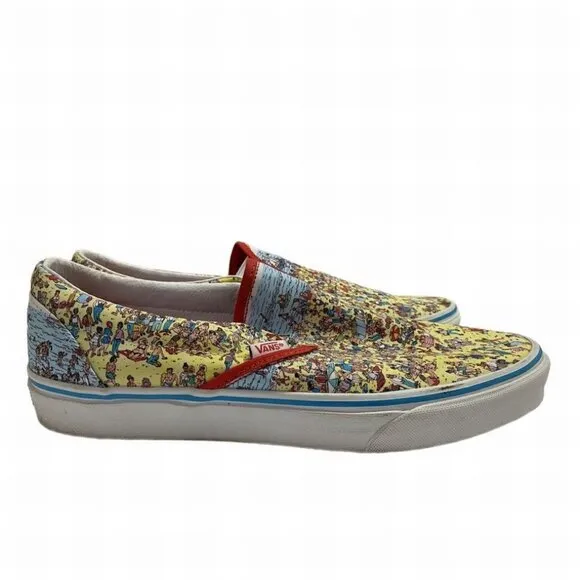 Vans Where's Waldo Limited Edition Classic Slip-On Sneakers SIZE 11