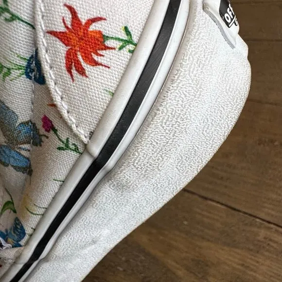 VANS Womens Size 6 Classic Slip On Parks Projects Floral Butterfly Casual Shoes
