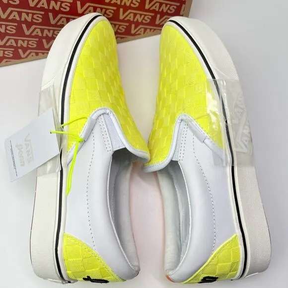 Vans X Penn New Tennis Shoes Slip On Neon Yellow Sneakers