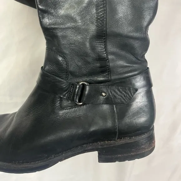 Vera Wang Lavender Women’s Leather Black Over The Knee Zip Side‎ Boots- Size 6