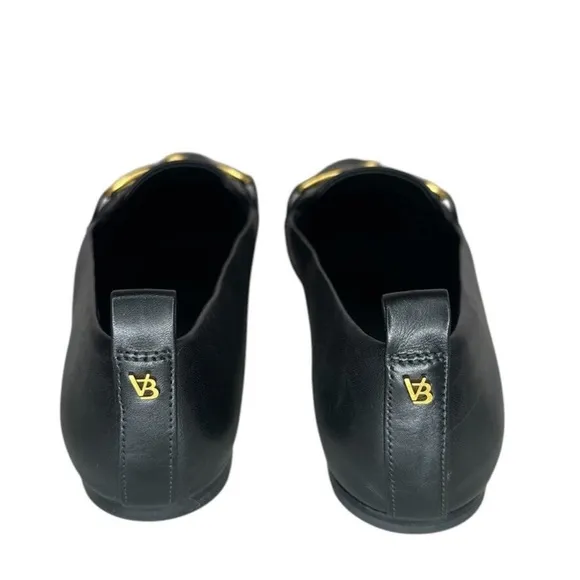 Veronica Beard Champlain Gold Chain LoaferBlack Leather Flats Size 10