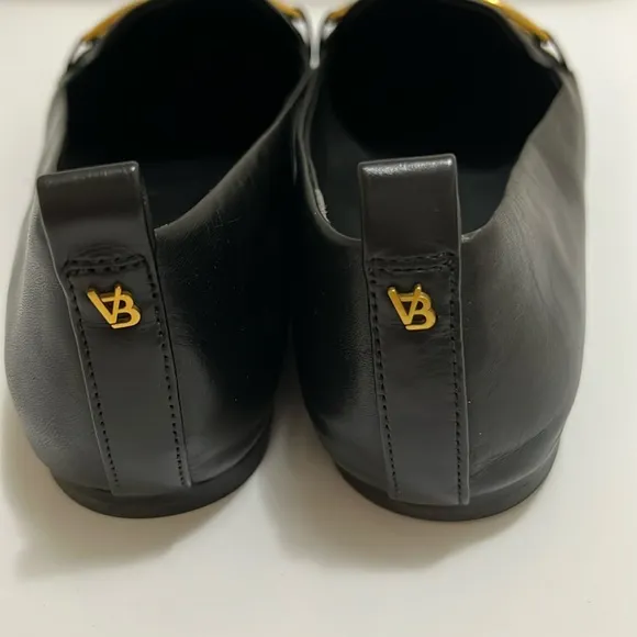 Veronica Beard Champlain Gold Chain LoaferBlack Leather Flats Size 10