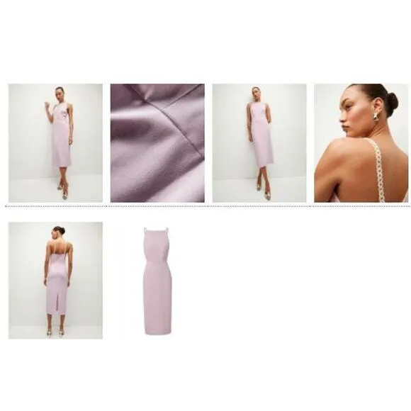 Veronica Beard Reese Dress Resin Link Pencil Dress Barley Orchid 6 NWT 648