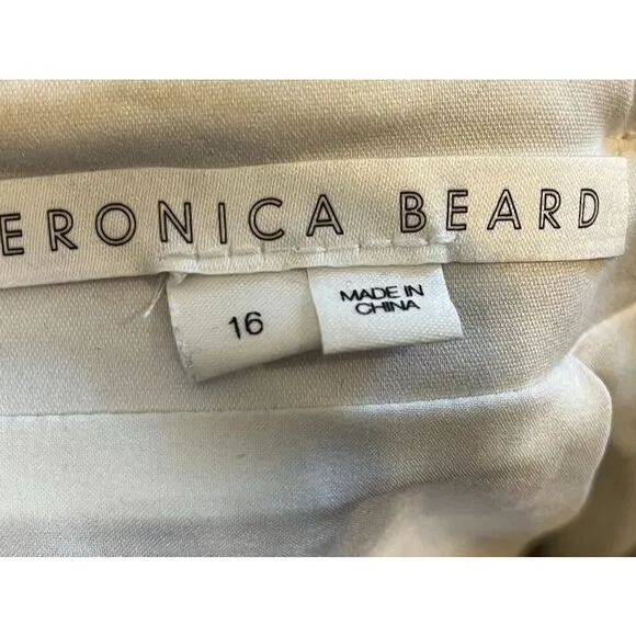 Veronica Beard Skirt Women 16 Starck White Houndstooth Tweed Metallic Academia