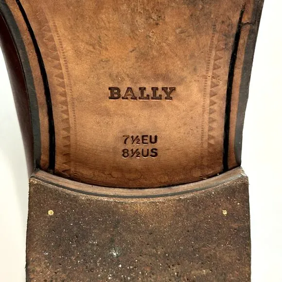 VERY GOOD Bally Cap Toe Derby Burgundy Calf Made in Italy UK 7.5 / US 8.5