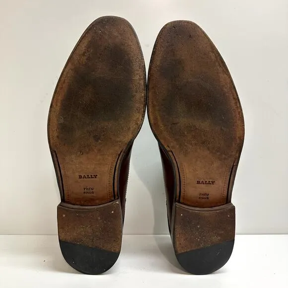 VERY GOOD Bally Cap Toe Derby Burgundy Calf Made in Italy UK 7.5 / US 8.5