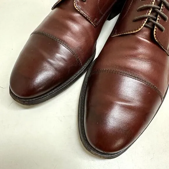 VERY GOOD Bally Cap Toe Derby Burgundy Calf Made in Italy UK 7.5 / US 8.5