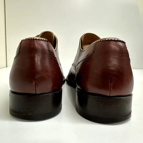 VERY GOOD Bally Cap Toe Derby Burgundy Calf Made in Italy UK 7.5 / US 8.5