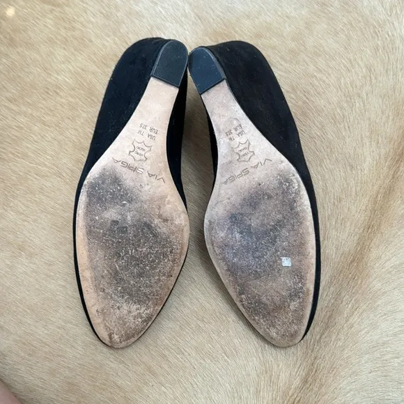 Via Spiga - black suede wedges