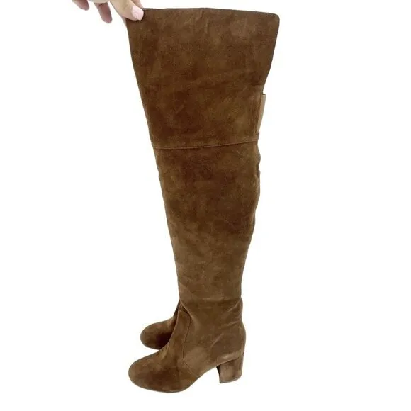 Via Spiga Finlay Boots Brown Suede Leather Over the Knee SZ 5 New $495