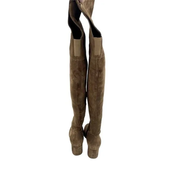 Via Spiga Finlay Boots Brown Suede Leather Over the Knee SZ 5 New $495