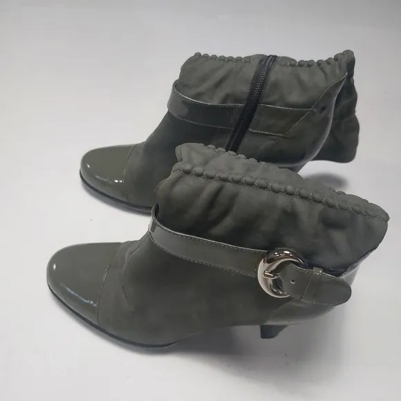 VIA SPIGA Green Leather Heeled Boots Size 8M