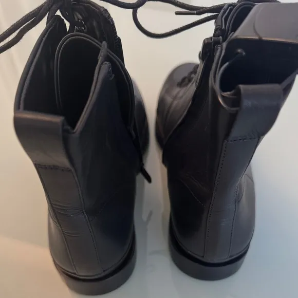 Vince Black Lace-Up Ankle Boots