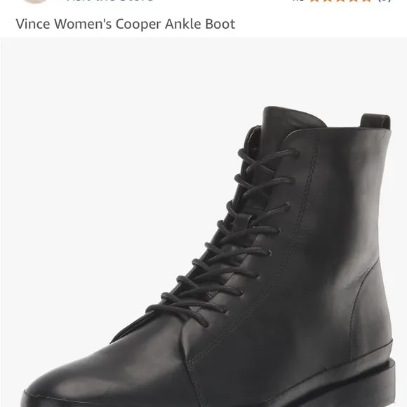 Vince Black Lace-Up Ankle Boots
