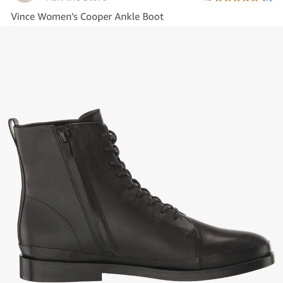 Vince Black Lace-Up Ankle Boots