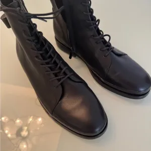 Vince Black Lace-Up Ankle Boots