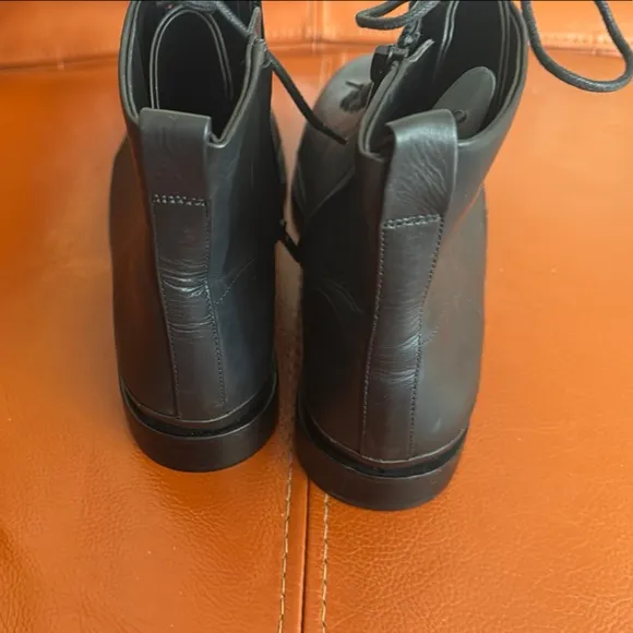 Vince Black Lace-Up Ankle Boots