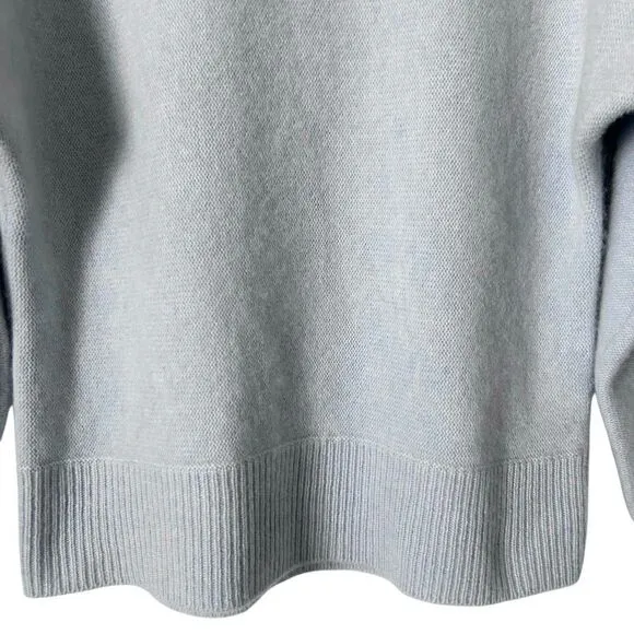 Vince Boat Neck Dolman Sleeve Cashmere Sweater Heather Glacier Size XXS