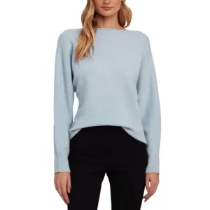 Vince Boat Neck Dolman Sleeve Cashmere Sweater Heather Glacier Size XXS