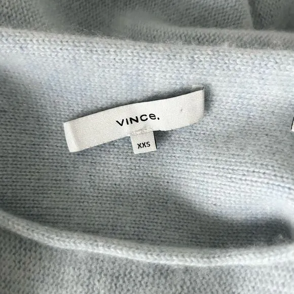 Vince Boat Neck Dolman Sleeve Cashmere Sweater Heather Glacier Size XXS