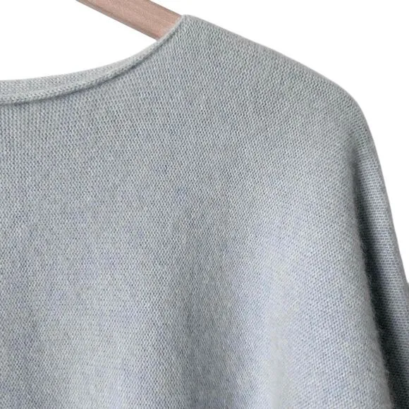 Vince Boat Neck Dolman Sleeve Cashmere Sweater Heather Glacier Size XXS