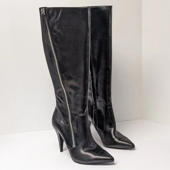 Vince Camuto Alessa Knee High Boots, Black Leather, Women's 8