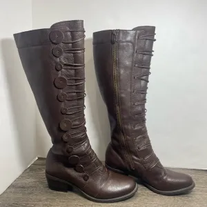 Vince Camuto brown bohemian leather tall boots size 6.5